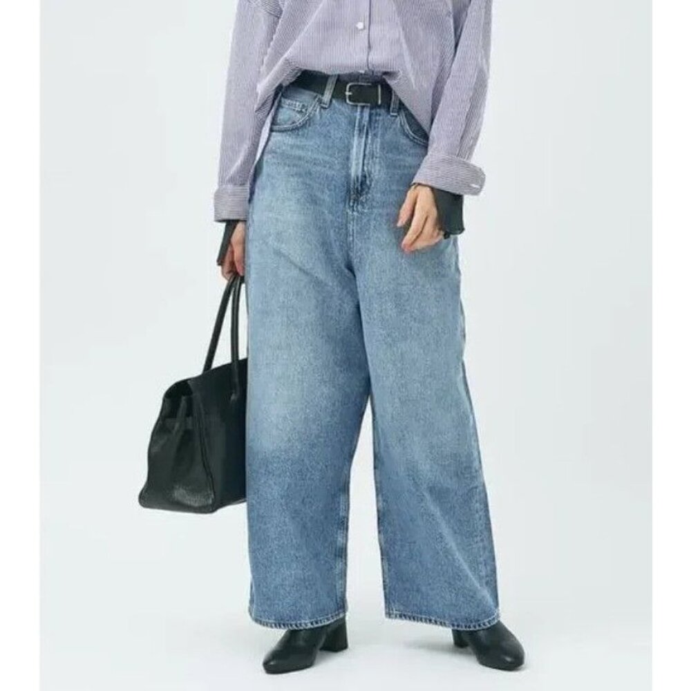 NWT Agolde Valeria Jean in Temor Light Wash Drop Crotch Baggy Jean Oversized 24